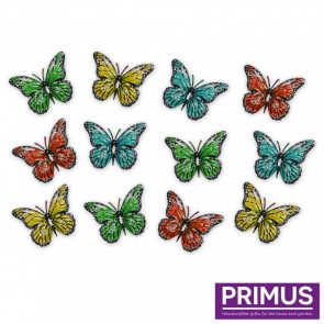 Pack of 12 Multicoloured Metal Butterflies